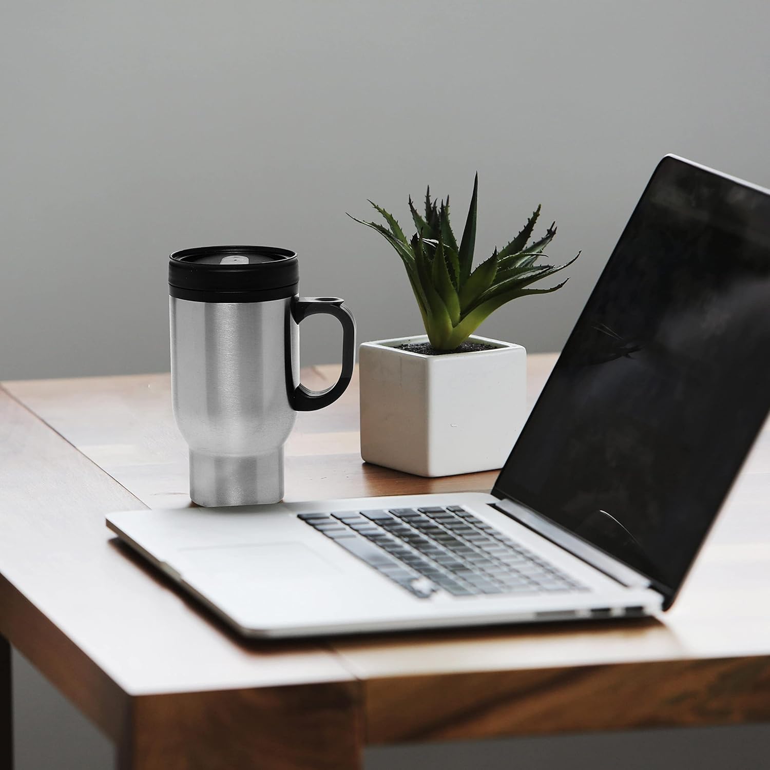 DISCOUNT PROMOS Stainless Steel Travel Mugs Set of 12, Bulk Pack - Perfect for Home, Office, Outdoor, or On the Go - Silver