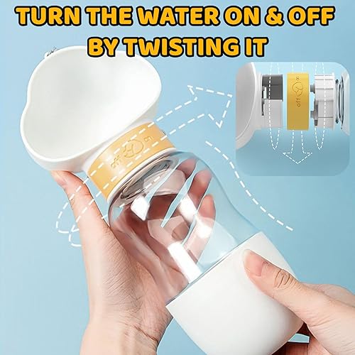 Miniatura 5 de Botella de agua portátil para perro 2 en 1, dispensador de agua para mascotas, a prueba de fugas, tazón ligero para cachorros sobre la marcha, para