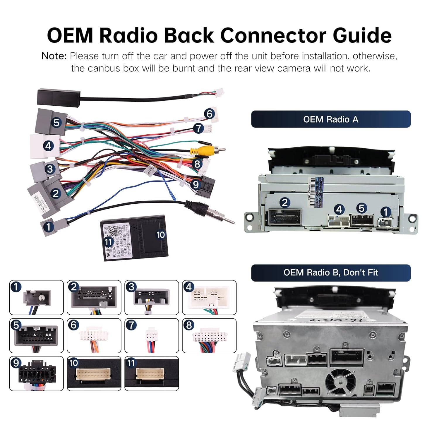 Guide to OEM radio back connectors