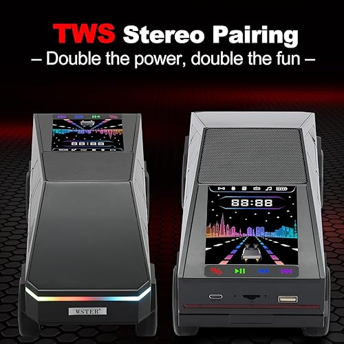 Miniatura 4 de WS-580 Futurista Camión Modelo Bluetooth Replica Altavoz con pantalla LED - TWS estéreo, radio FM, reproducción USBTF, micrófono incorporado, regalo