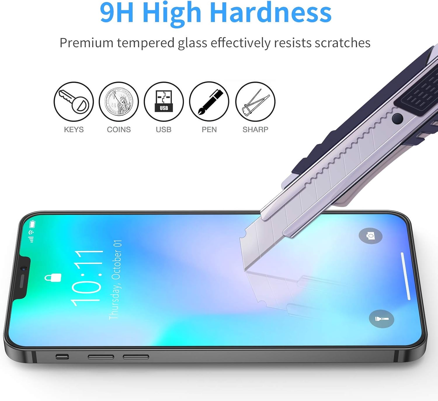 Bewahly Screen Protector Compatible with iPhone 12 Pro Max (6.7 Inch),(Edge to Edge 3D Coverage) Tempered Glass Screen Protector,(Guidance Frame Include),Full Screen Protection film