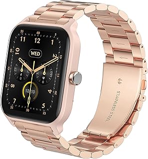 Compatible for TOOBUR Smart Watch Band, Lamshaw Quick Release Stainless Steel Metal Replacement Straps Compatible with TOOBUR IDW13 1.8" Smart Watch/TEMINICE IDW13 1.8" Smart Watch/VRPEFIT IDW13 1.8" Watch/Konitee IDW13 1.8" Smart Watch/Gydom IDW13 1.8" Smart Watch/Faweio IDW13 1.8" Smart Watch