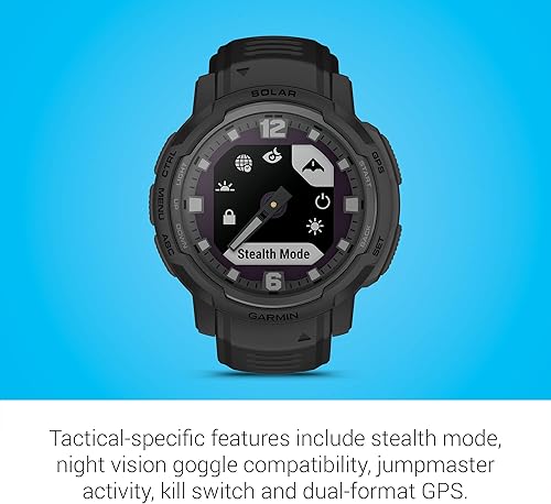 Miniatura 5 de Garmin Instinct Crossover Solar - Edición táctica, reloj inteligente híbrido resistente con capacidad de carga solar, características tácticas