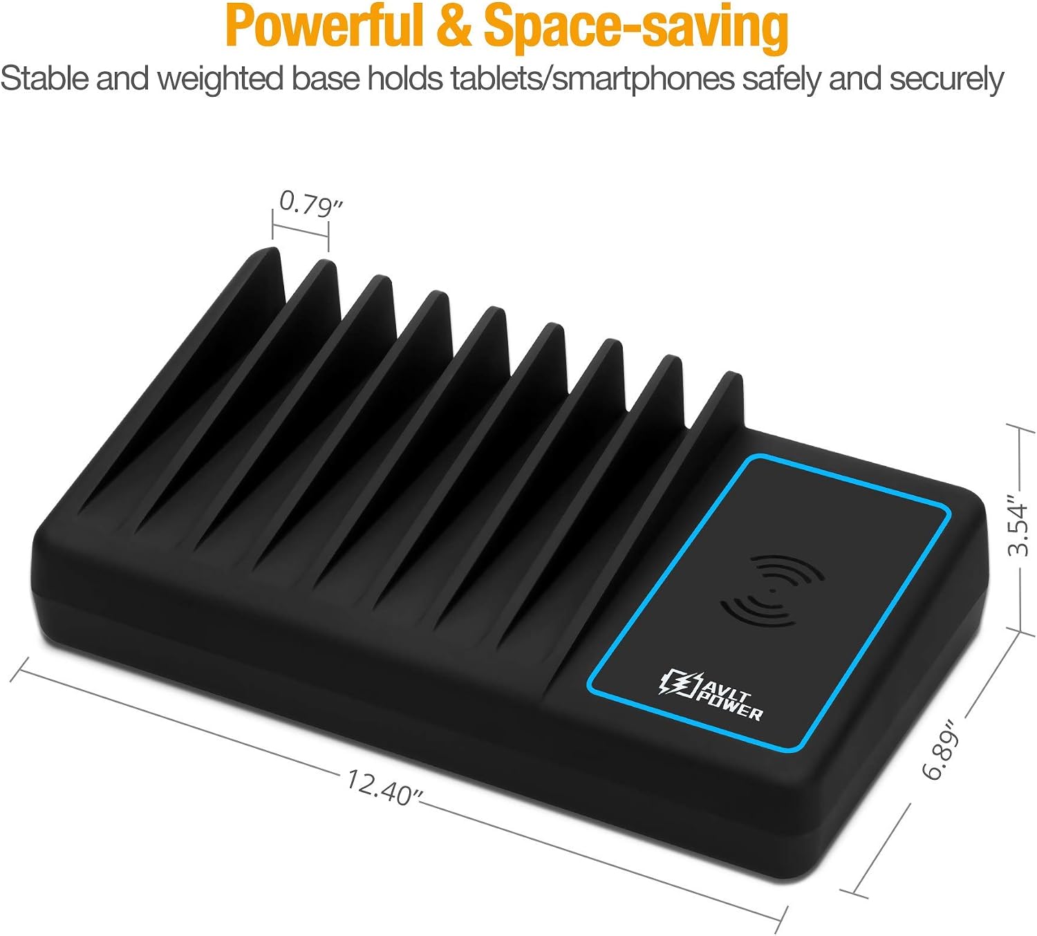 Up To 40% OFF AVLT 10 Port 90W USB Type-A USB-C Fast Charging Station Organizer with 10W Qi Wireless Charging Dock - Compatible with Apple iPhone, iPad, Smartphone, Tablet and Others
