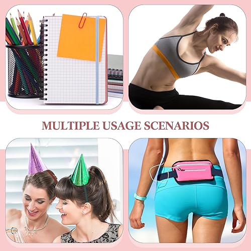 Miniatura 62 de WILLBOND 12 rollos de banda elástica colorida plegable, banda elástica resistente, banda plana de punto para costura, manualidades, puños de edredón