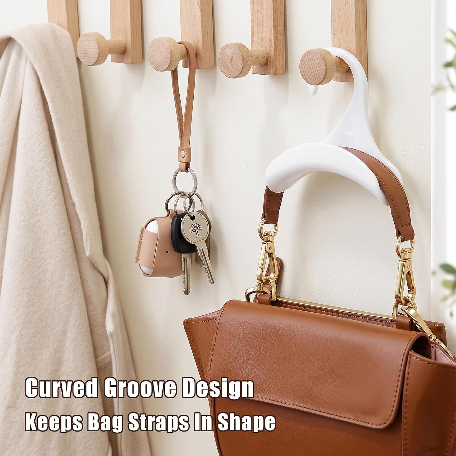 18Pcs Purse Hanger Hooks Over Closet Rod for Handbags Belts Hats (White)