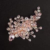 Vista 9 de Kercisbeauty Pinza de pelo verde esmeralda para novias, dama de honor, boda, joyería para el cabello con cristal elegante pieza de pelo para mujeres