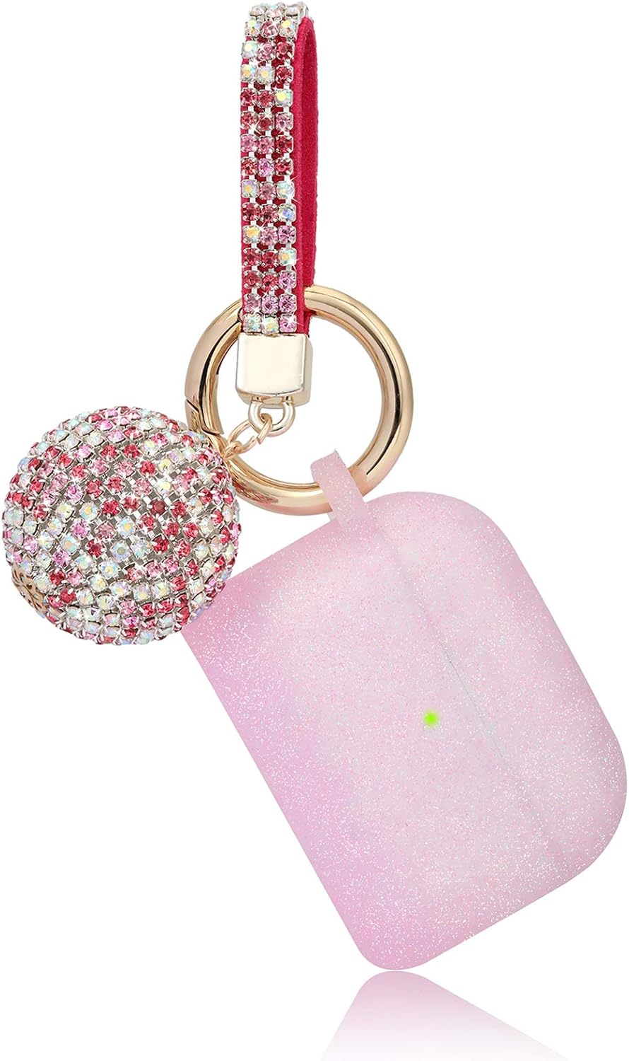 Filoto Airpods Pro Case Cover for Apple AirPods Pro Charging Case, Cute AirPod Pro 3 Soft Silicone Protective Skin Case with Accessories Keychain Ring/Disco Ball Best Gift Women Girls (Glitter Pink)