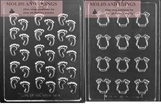 Baby Onesie Chocolate candy mold– Deco's Baby Assortment Baby Feet Outfit Candy Mold | Soft Infant Bodysuit | Newborn Baby Suit for Boys & Girls mold for Candy Making, Soap, Plaster