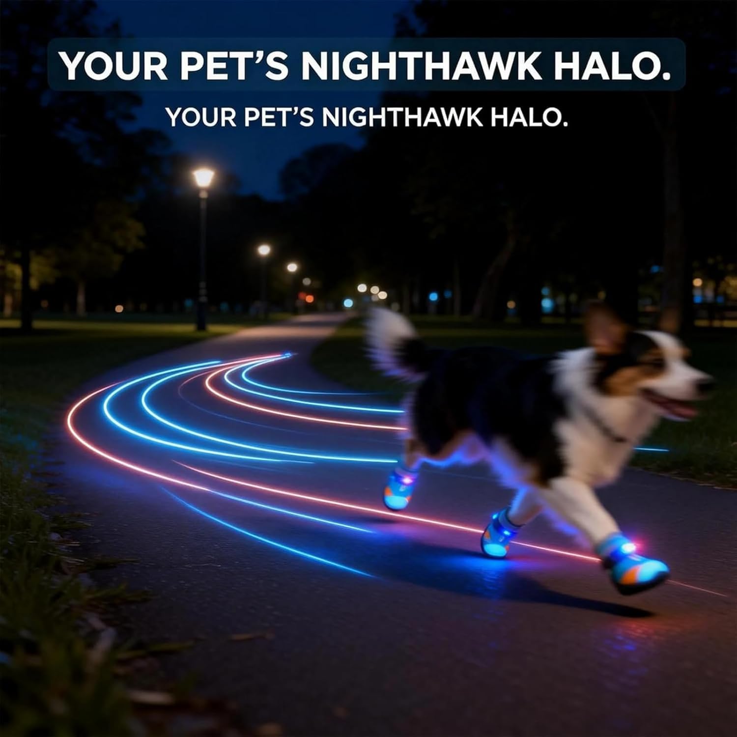 Light Up Shoes for Dogs & Cats,Breathable Light Up Shoes for Cats & Dogs,Anti-Slip LED Motion Breathable Shiny Boots for Dog Cats Night Walking (4PCS,2.4in)