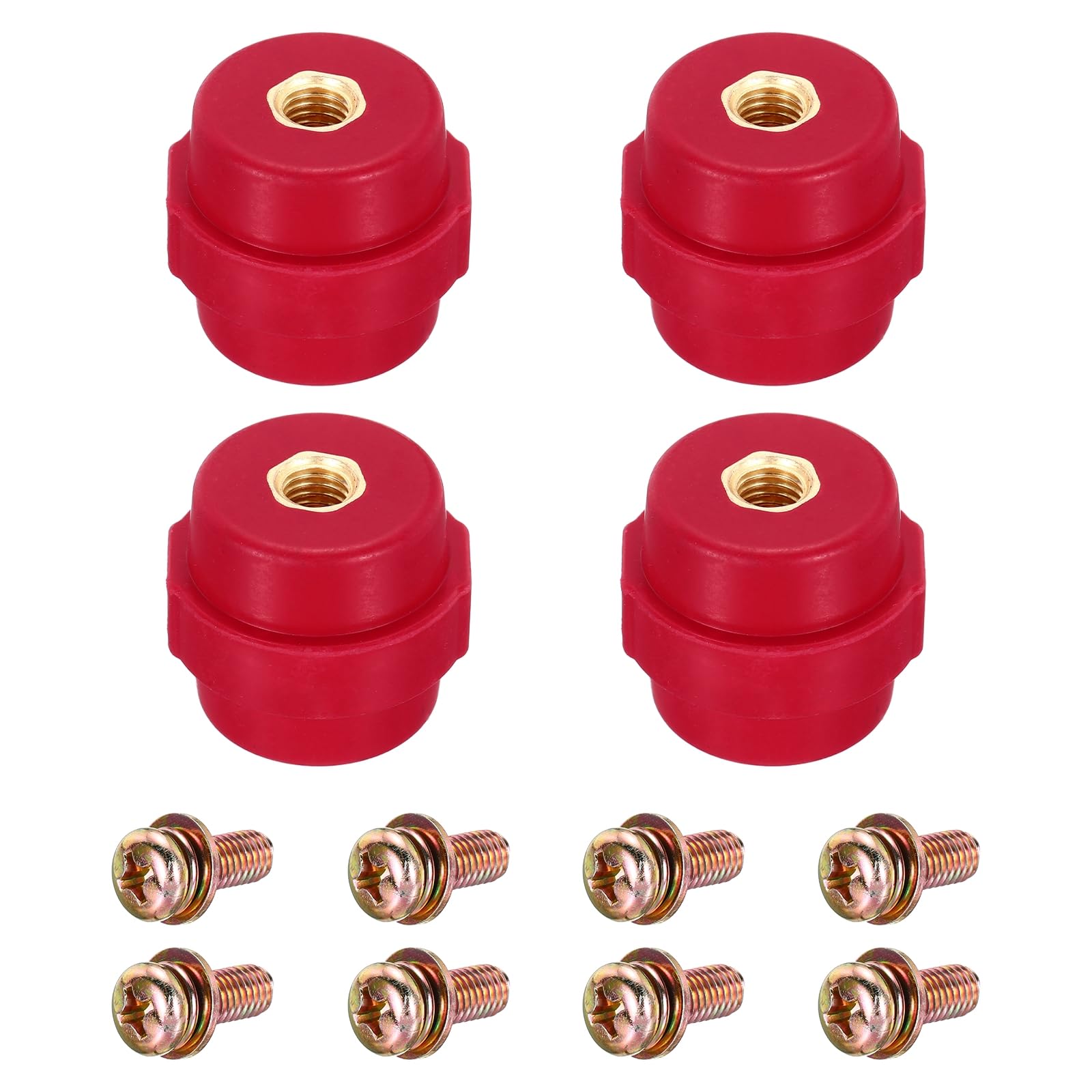 QUARKZMAN 4 Stück SM-30 Sammelschienenisolator Polyester Abstandsisolator Hochfest Mit M8 Schrauben Gewindestiften Und Unterlegscheiben Für Stromverteilungsschrank