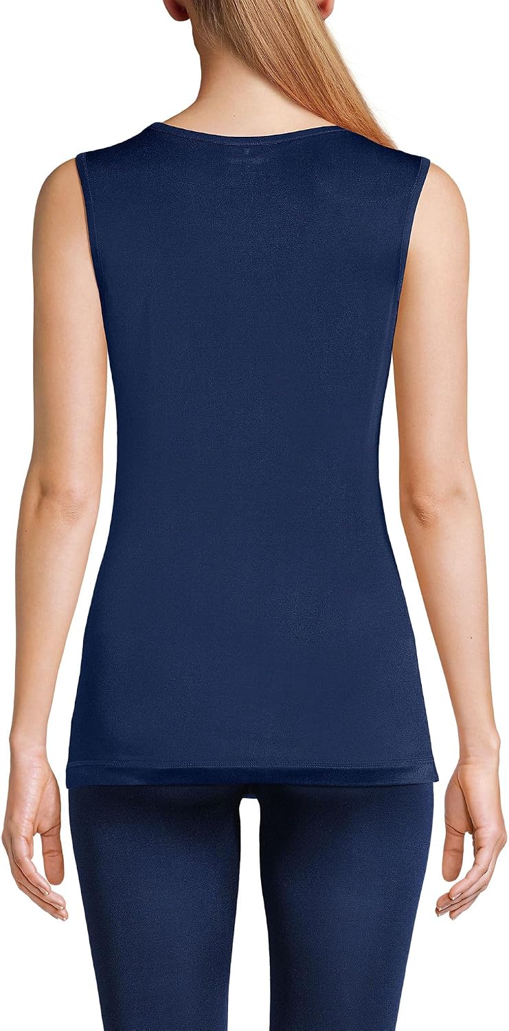 Lands' End Women's Petite Silk Interlock Thermal Long Underwear Base Layer Tank Top
