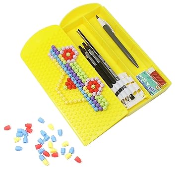 Glan Girls Puzzle Pencil Box Pouch with Brain Game / Multipurpose Pencil Box for Kids Return Gifts for Birthday Stationery Kit Yellow Pack of 1