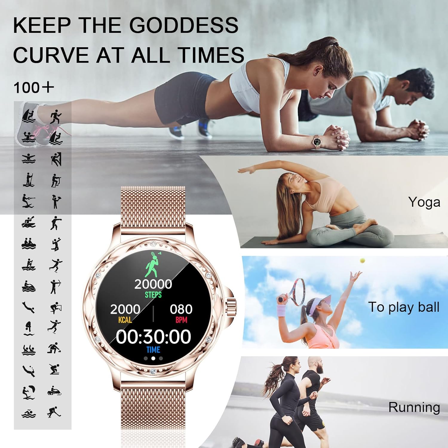 wonlex CF12 Smartwatch displaying sports tracking features