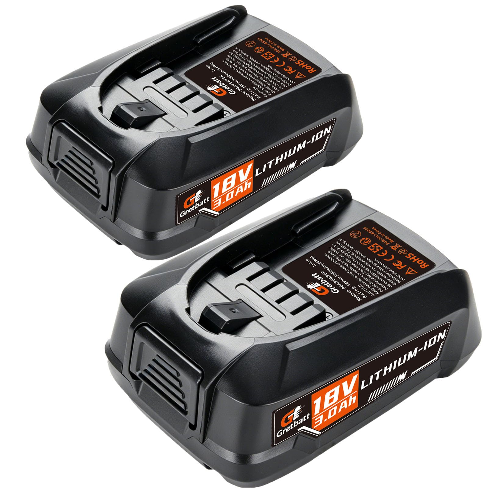 2X Baterías de Repuesto de 3000 mAh para Bosch Casa y Jardín, Herramientas de batería de 18 V para batería Gloria 18 V Bosch, Compatible con PBA, PSB, PSR (Cargador Incompatible: AL18V-44)