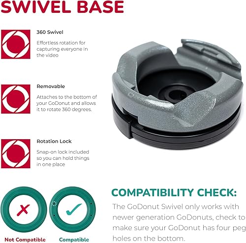 Miniatura 6 de GoDonut Plus+ Soporte esmaltado para teléfono (base giratoria), accesorio de montaje portátil, acceso al puerto de carga, compatible con tabletas,