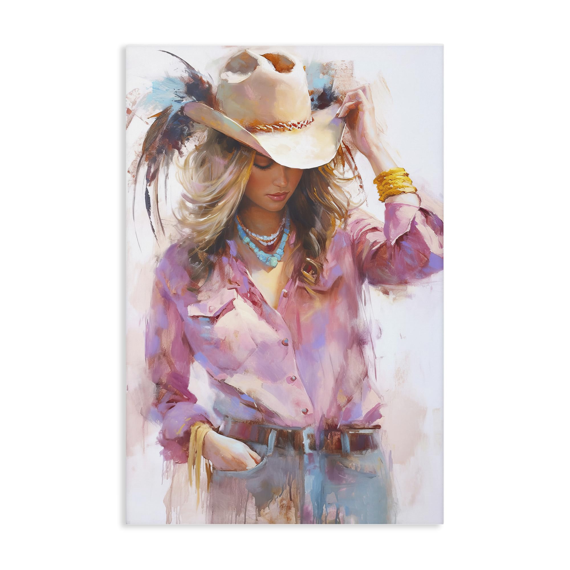 Stupell Industries Unframed 'Cowgirl Hat Reflections'| Canvas Art