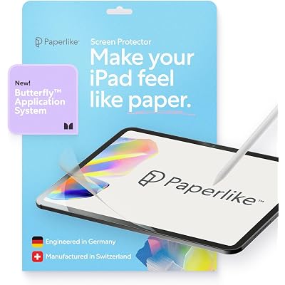 Paperlike® 3 Screen Protector (2x) for iPad (9th / 8th / 7th generation) – True Paper-Feel, Bubble-Free Install (Butterfly), Protects Pencil Tip