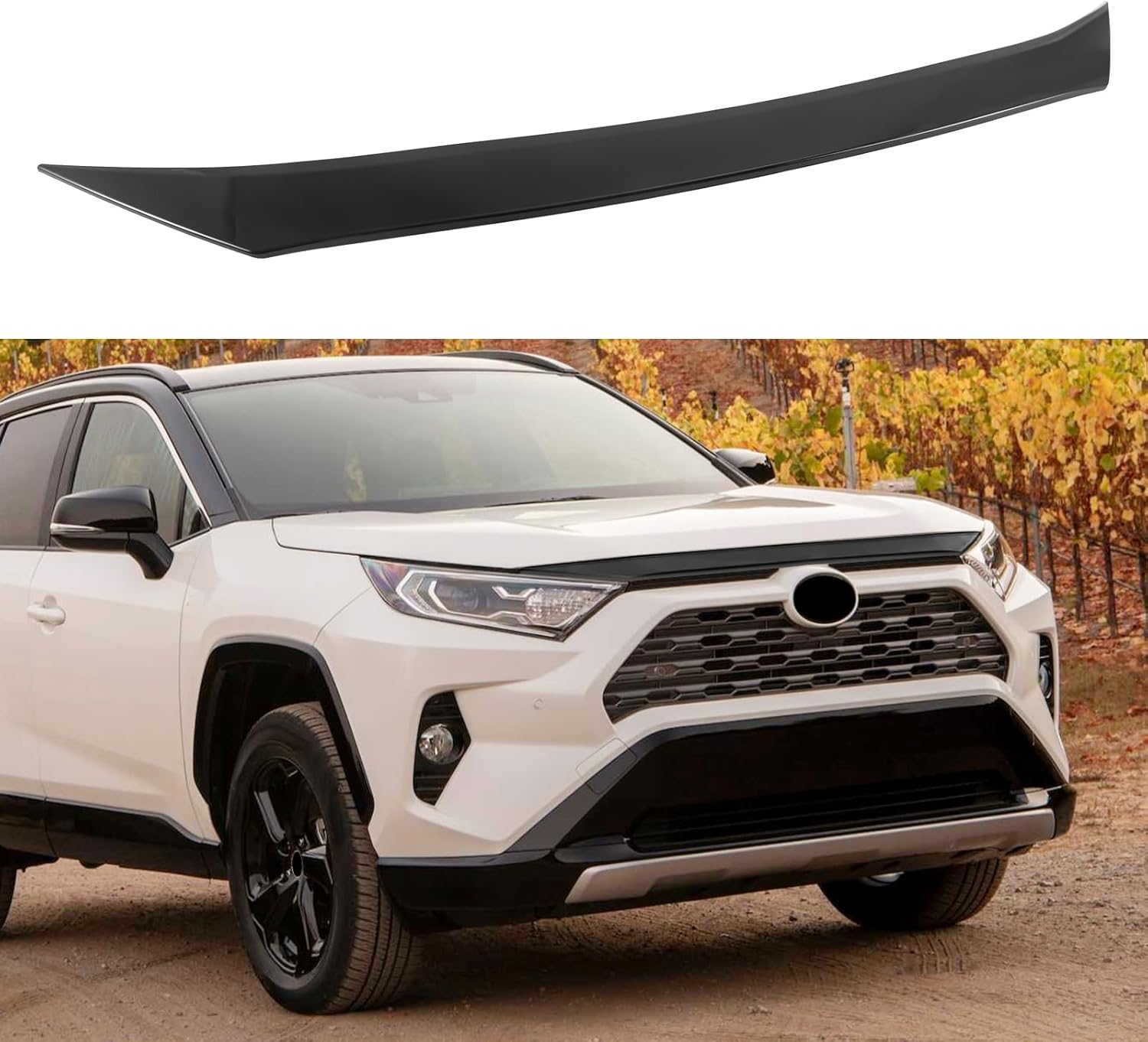 Hood Deflector Bug Shield Deflector for Toyota RAV4 (Hybrid) SE/XSE/XLE/Limited 2019 2020 2021 2022 2023 2024 Hood Guard Protector Cover Trim Glossy Black