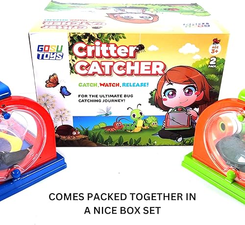Miniatura 3 de Gosu Toys Critter Cage - Atrapa insectos con juego de herramientas, jaula, pinzas, lupa, brújula, silbato, monocular, tarro de lupa (paquete de 2))