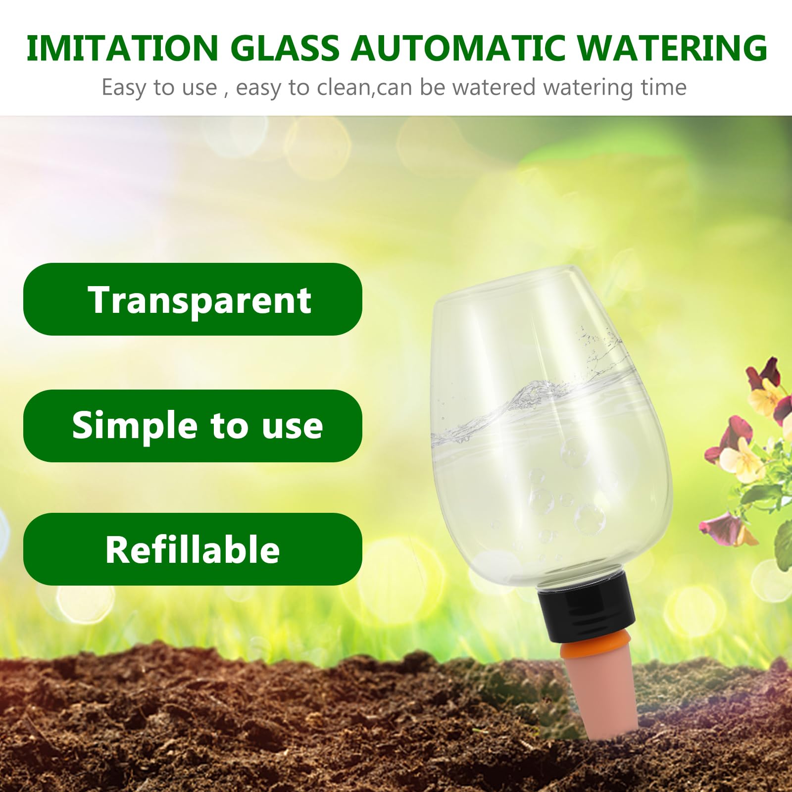 Lot de 4 boules d'arrosage, 500 ml, irrigation automatique des plantes, distributeur d'eau pour l'arrosage automatique des plantes d'intérieur et de jardin