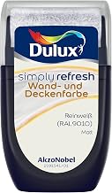 Dulux Simply Refresh Wall and Ceiling Paint, Pure White, RAL9010, Tester, 30 ml