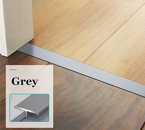 Miniatura 2 de Tiras de transición de 1 pulgada de ancho para puertas, barras de puerta de piso moldeadas en T para suelos laminados, tira de umbral de madera de