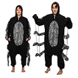 Spider Adult Onesie - Tarantula Halloween Costume - Plush One Piece Cosplay Suit for Adults, Women and Men