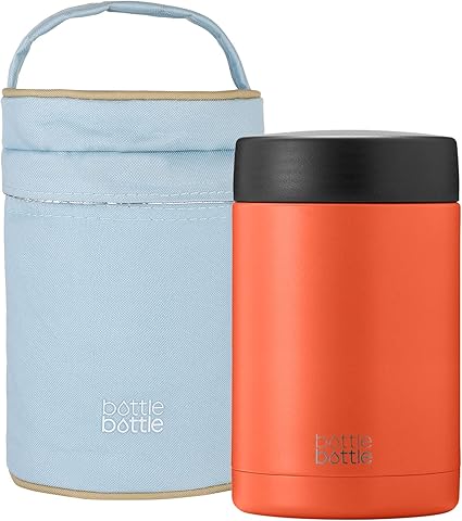 Amazon Bottle Bottleスープジャー 500ml 保温 弁当箱 真空 断熱 保冷 ステンレス ランチボックス 携帯便利 専用バッグ付 運動会 通勤 通学 学生 女性 男性 可愛い おしゃれ オレンジ 保温ランチジャー オンライン通販