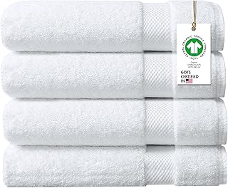 Delara 100% Organic Cotton Towels 650 GSM Plush Feather Touch Quick Dry ...