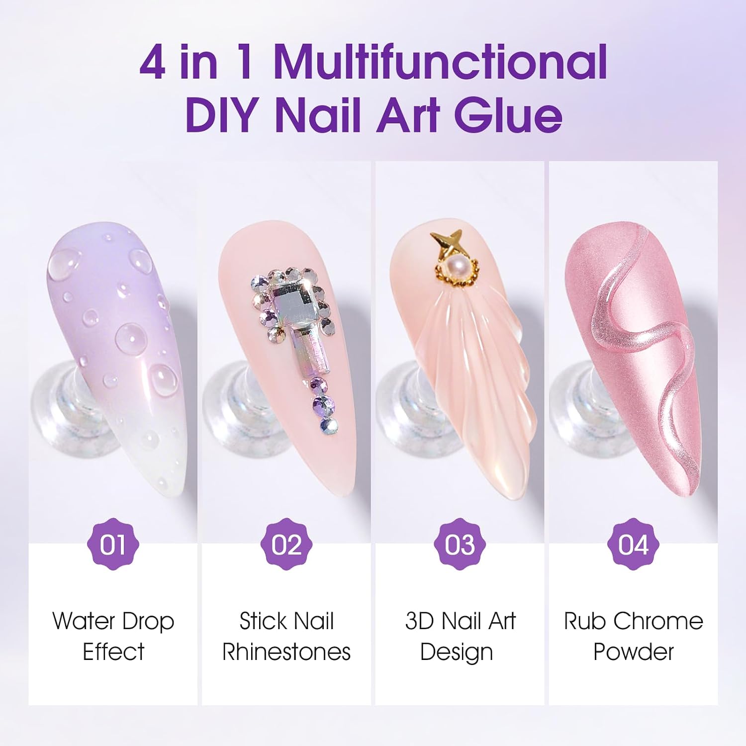 3D Nail Gel Clear Sculpting Gel for Nail Art, Water Droplet Rain Drop Effect, for Design, Carving, Painting, Rhinestone Glue, Soak Off UV/LED Manicure DIY Home -15ML