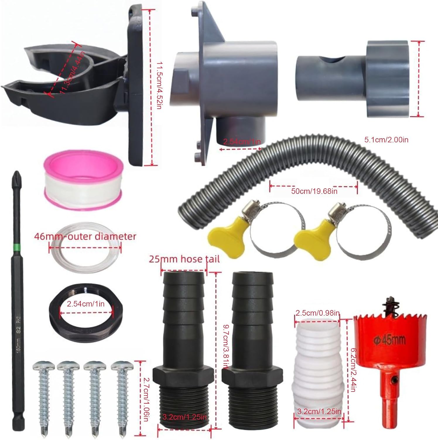 Rainwater Collector Downspout - Roof Downspout Hose,Rainwater Collection Diverter Connector System,for 70-110mm Gutter Outdoor Home Garden Lawn Patio