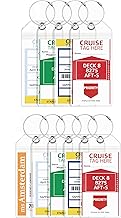 Lammcou Cruise Luggage Tags, XXL Heavy Duty Waterproof PVC Transparent Luggage Tags Ideal for Aida, TUI, Mein Schiff, with 4 Screw-on Metal Bands (9, 19 * 11cm)