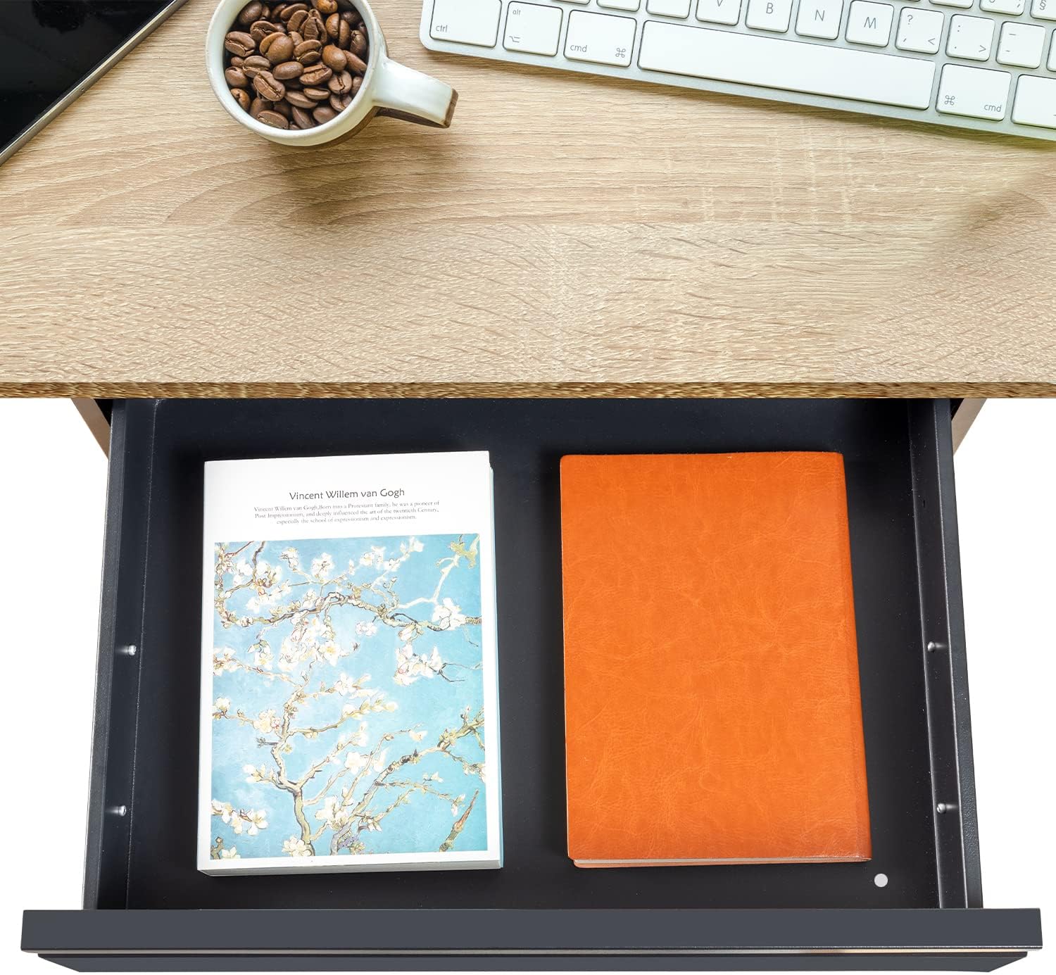 Under Desk Drawer 18", Pull-out Storage Organizer with Tall Brackets Mounted Under Wooden Table with a Max 2" Crossbar, Black_Tall Version