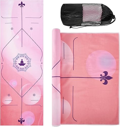 Miniatura 49 de Toallas de yoga, toalla antideslizante para esterilla de yoga caliente con puntos de agarre, manta de yoga de microfibra suave súper absorbente para