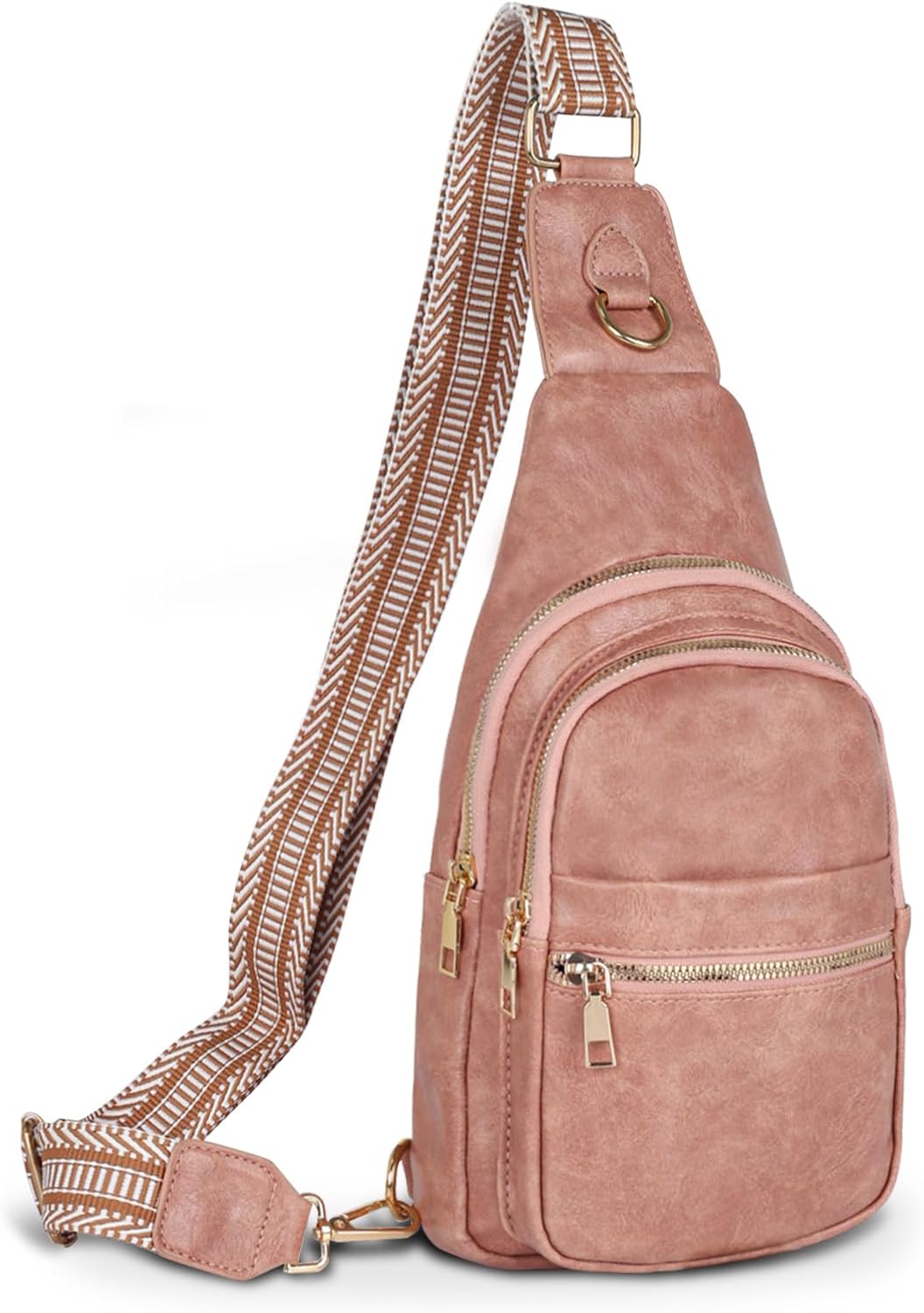 Relang Sling Bag for Women Crossbody, Leather Cross Body Fanny Packs for Women, Trendy Chest Bag for Travel and Daily Use