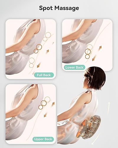 Miniatura 7 de Snailax Shiatsu Masajeador de cuello y espalda con calor, altura ajustable, rodillo masajeador de cuello con vibración, masajeador de asiento de