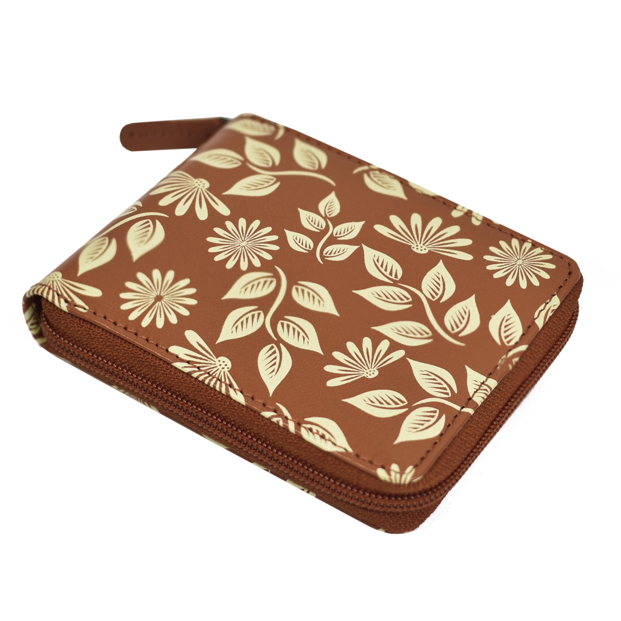 WildHorn Women’s Zip Around Wallet – Premium Leather Floral Print Purse | Stylish Clutch with Zipper Closure & Multiple Card Slots for Ladies & Girls