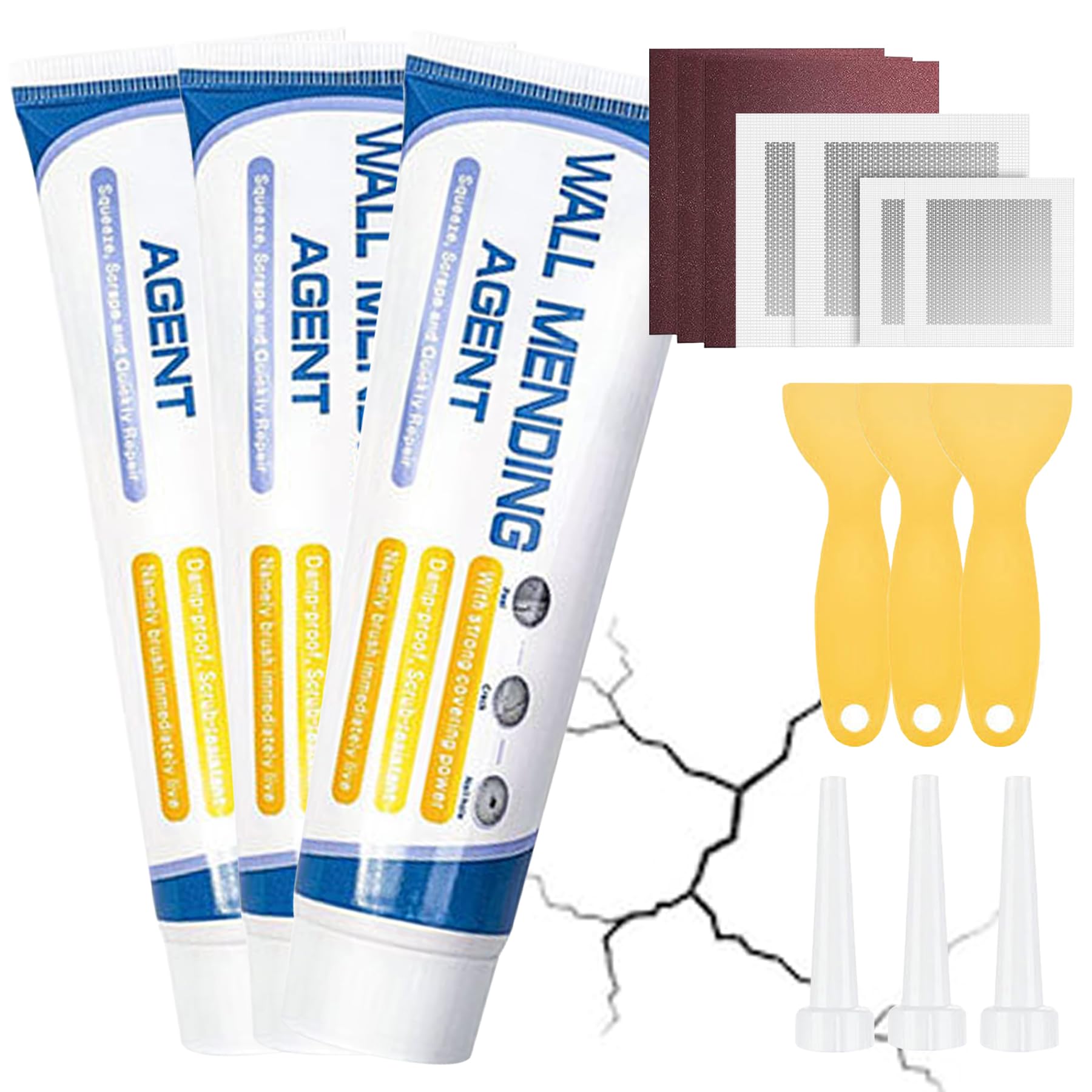 Wansiven Stucco Per Muro, Kits Stucco Riempitivo Per Muro, Efficacemente Riparare Graffi Da Parete, Fori Per Unghie, Crepe, Graffiti (100g) (1