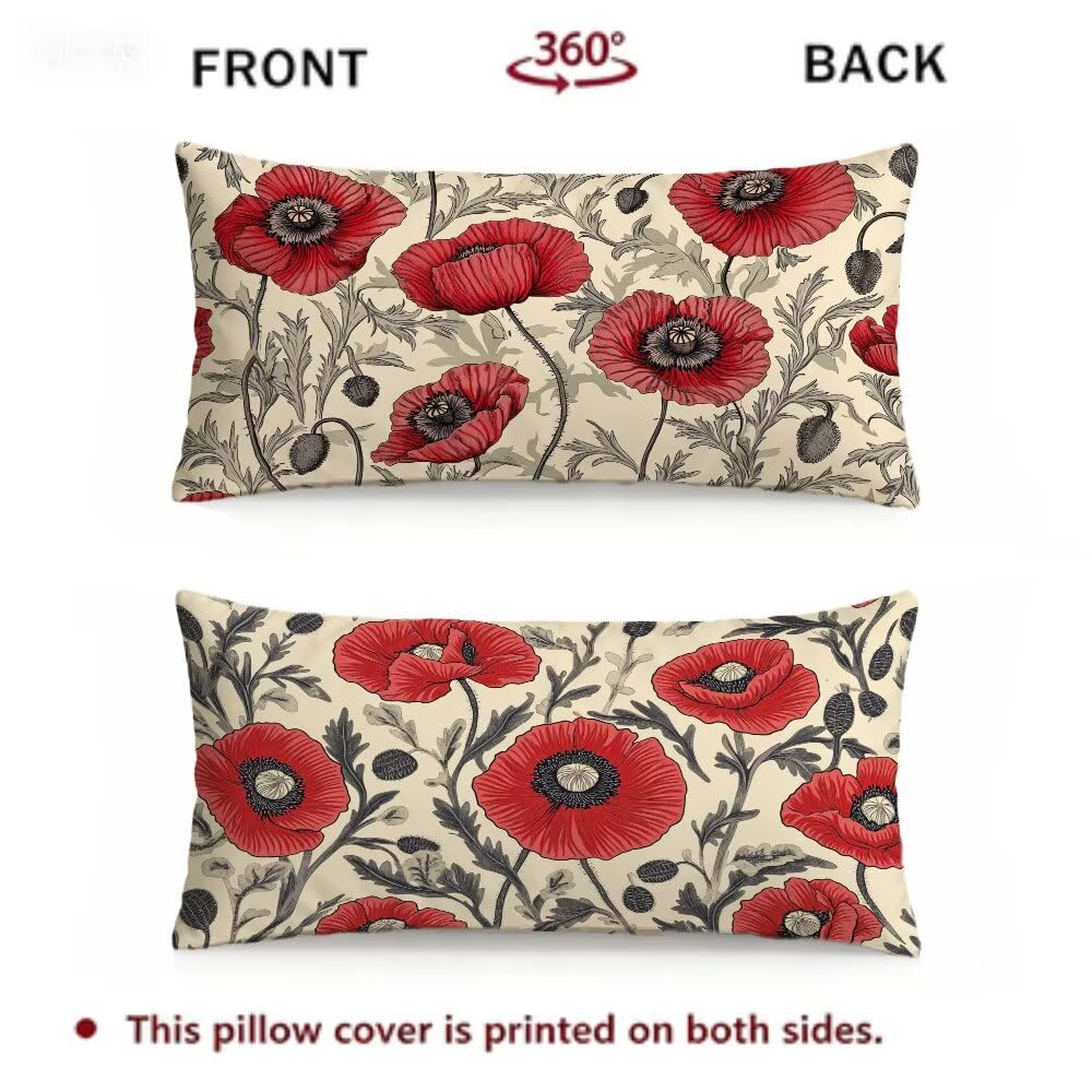 Housse Coussin Rouge Taie Oreiller 70 x 90 cm Lot de 2,Coussins Décoratifs Crème avec Fermeture Éclair Lnvisible Coussin Canapé,Double FaceVelours/Lin,pour décoration Maison,Cadeau Homme 0R-959