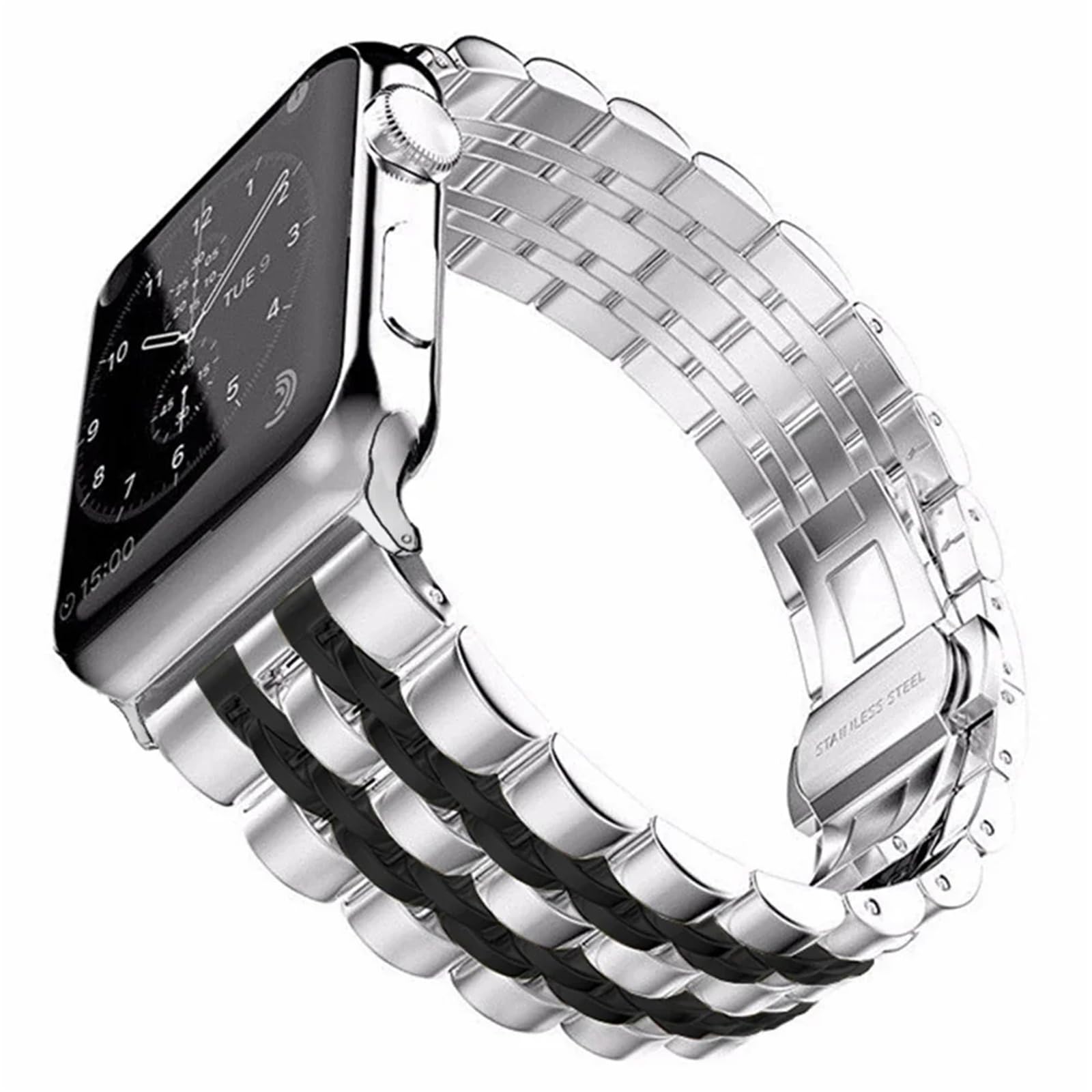 Pasek kompatybilny z zegarkiem Apple Watch 49 mm, Ultra 45 mm, 44 mm, 42 mm, 41 mm, 40 mm, 38 mm, metalowa bransoletka zastępcza do iWatch Ultra 1, 2, serii 9, 8, 7, 6, SE, 5, 4, 3, 2, 1