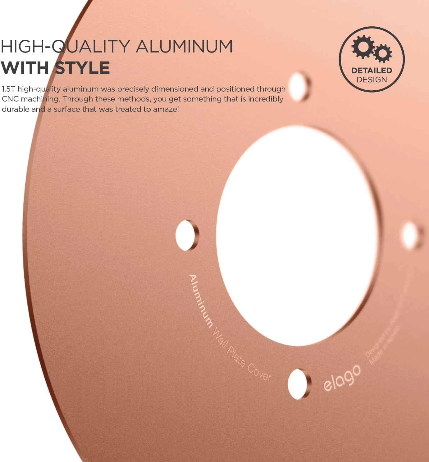 elago Wall Plate Cover for Google Nest Thermostat E | Exact Color Match with Nest, Fingerprint Resistant Coating, Durable Aluminum, for 1st, 2nd, 3rd generation [Copper]