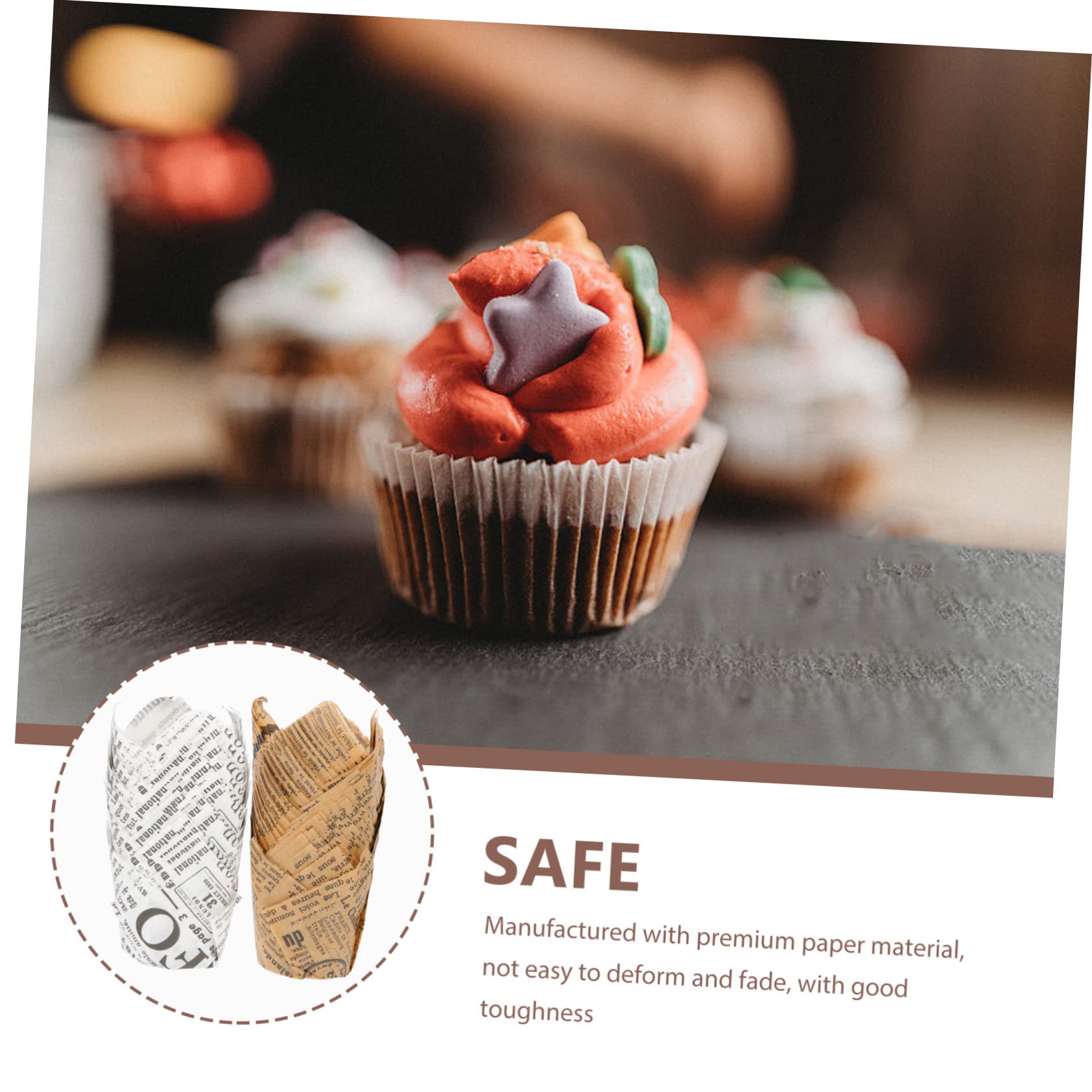 LIFKOME 400pièces Caissettes à Papier Tulipe Moules à Muffins Décoratifs Anti-huile Pour Gâteaux Pour Anniversaires Et Événements Spéciaux