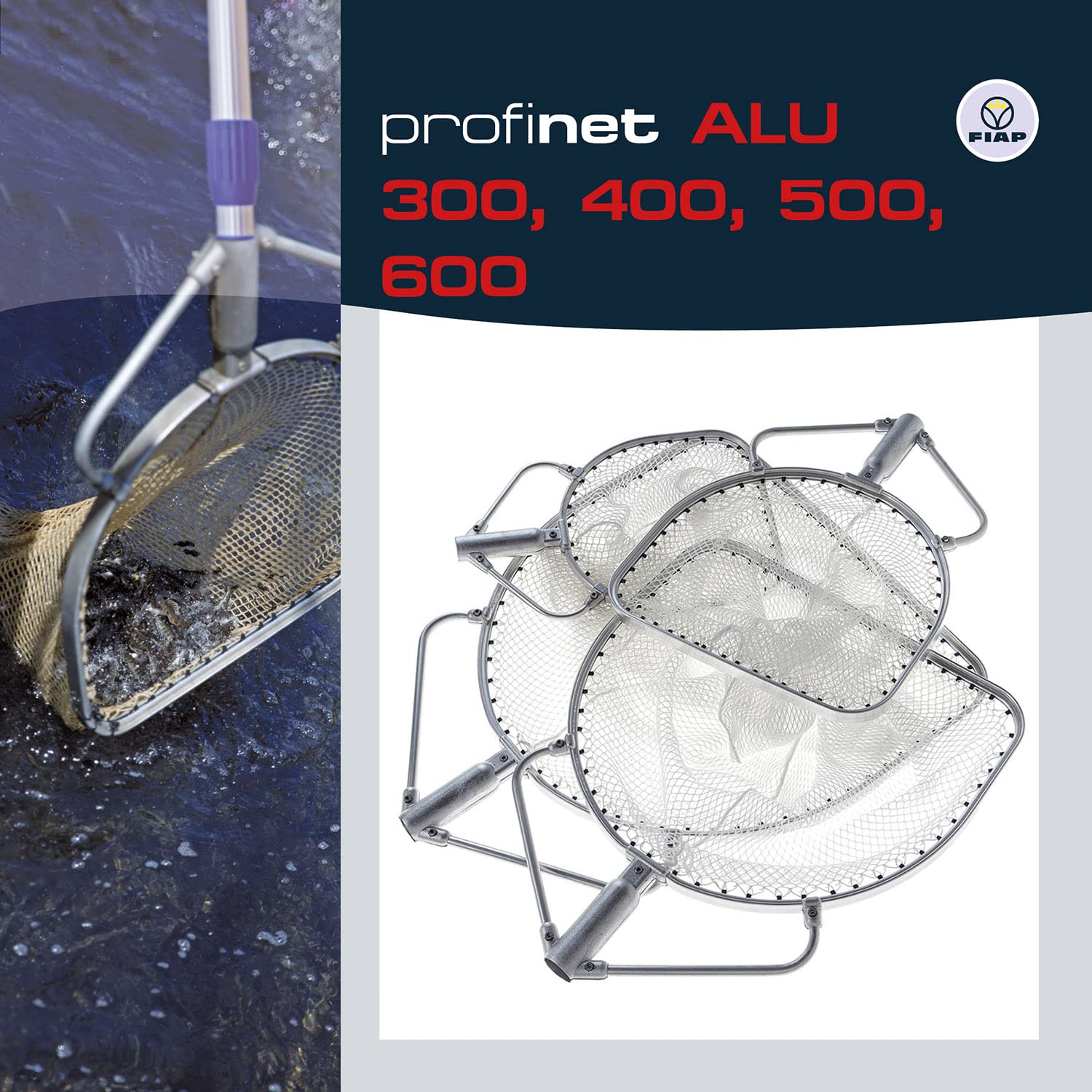 FIAP profinet ALU 600 MW: 20 mm - Maschenweite 20 mm - Profi - Fischkescher - Material Aluminium - Kescher - Teichkescher - Reinigung - Fischzucht - Aquakultur - Teichwirtschaft - ohne Kescherstiel