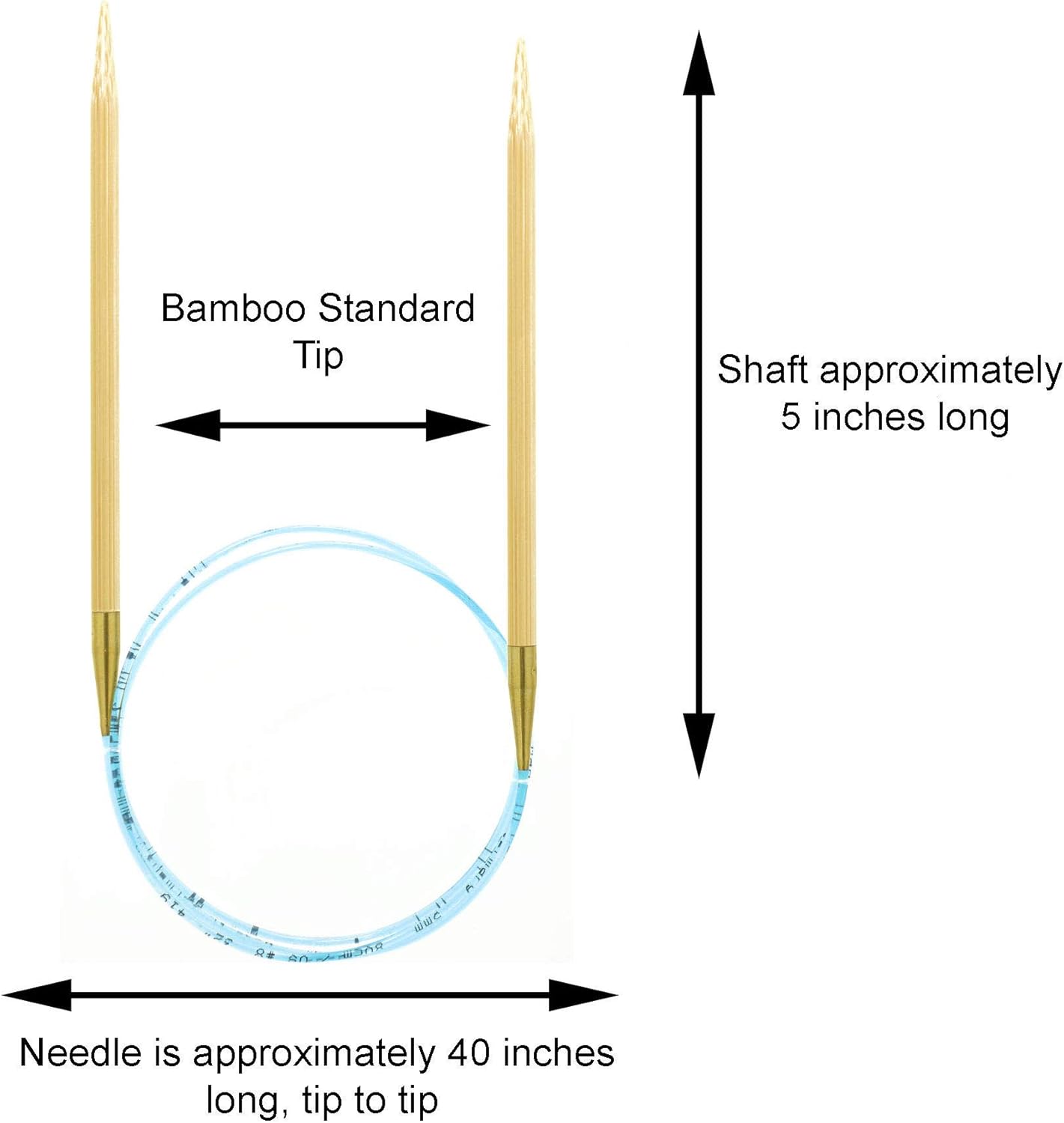addi Natura Bamboo 40 inch (100cm) US 17 (12.0mm) Circular Knitting Needle, Lightweight, Warm Touch, Standard Tips, Smooth Joins, Blue Pliable Cord with 10 Colorful Stitch Markers