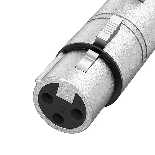 Miniatura 9 de CableCreation 4 pares XLR macho a macho y XLR hembra a hembra 3PIN adaptador conector compatible con micrófono, mezclador, plata