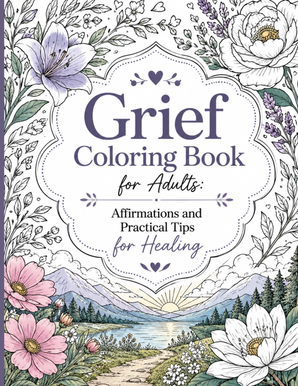 Grief Coloring Book for Adults: Affirmations and Practical Tips for Healing
