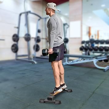 Heavy Duty Calf Raise Bar & Push Up Bars Set for Home Gym