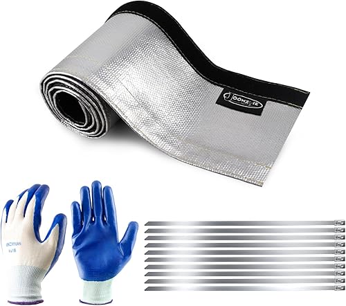 Vista 9 de Funda de protección térmica aluminizada plateada de 1 pulgada de diámetro interior x 10 pies para una manguera de protección térmica definitiva