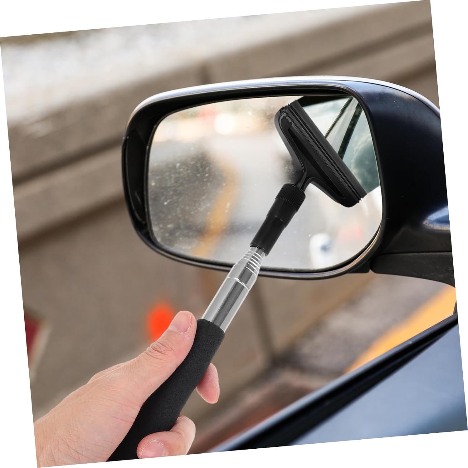 Rearview Mirror Wiper Extendable Squeegee for Efficient Window Cleaning Replaceable Blade for Rain Fog Removal Compact Tool for Driving View